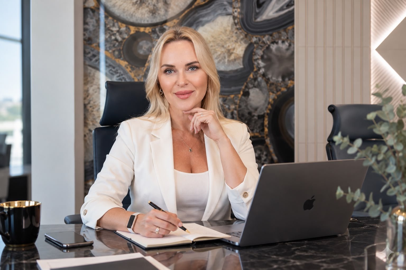 Olena Iashchenko in her office